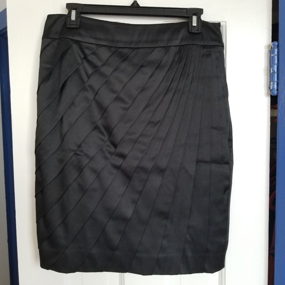 Black satiny pencil skirt